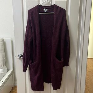 Old Navy Long Cardigan Burgundy M